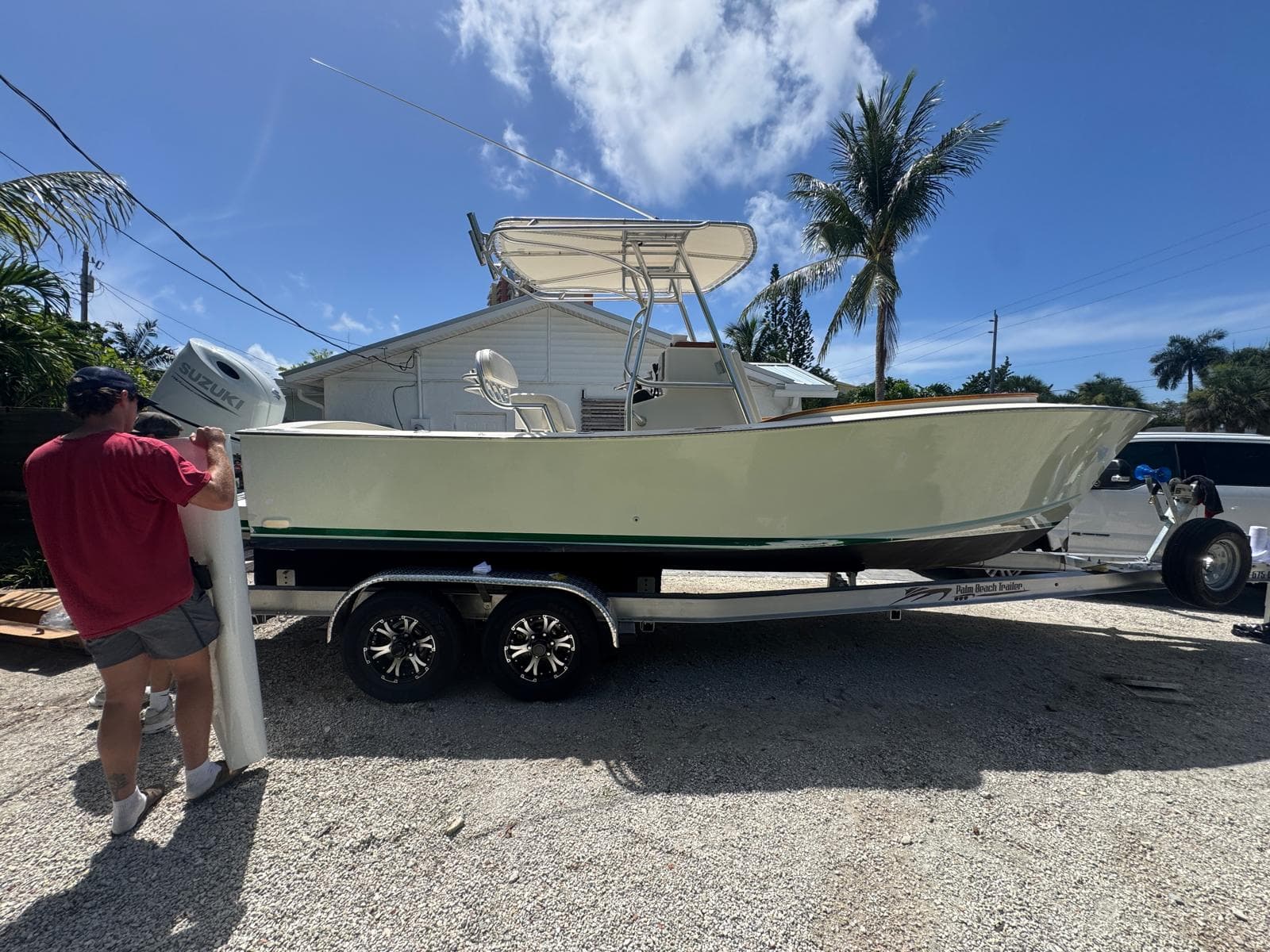 Before boat wrap - Best Boat wraps in Miami