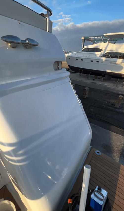 Custom White Transom Wrap for "Dare to Dream"